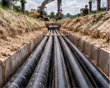 Underground cable installation illustration supplied in the website design