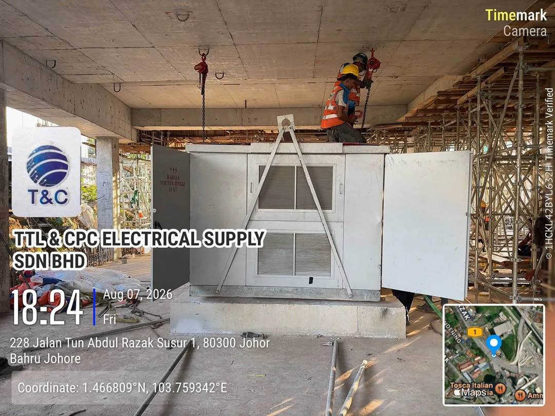 Electrical supply equipment at the service-apartment site.