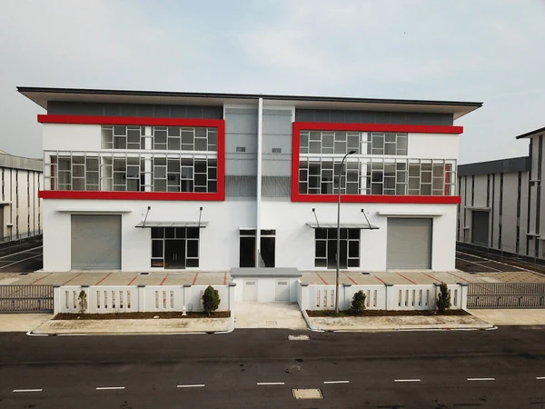 Front exterior of an industrial building at Welloyd Industrial Park.